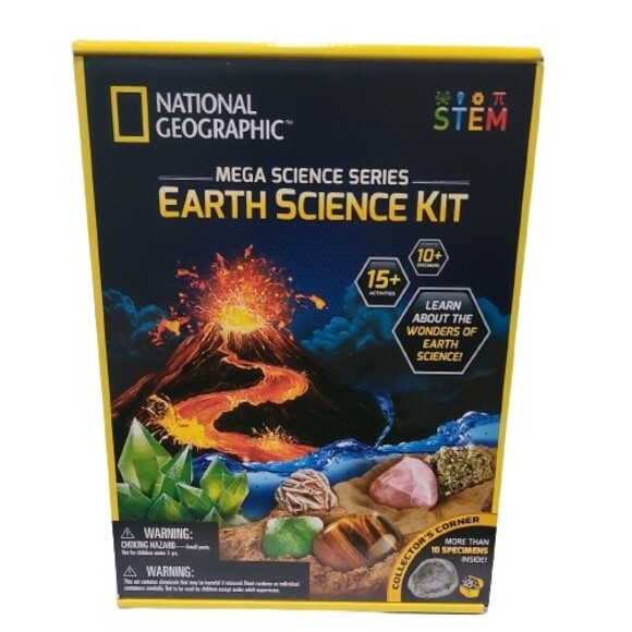 National Geographic Mega Earth Science Experiments Kit Volcano Crystals STEM - Picture 1 of 7